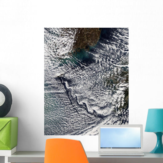 Cloud Vortices off Cheju Wall Decal