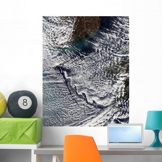 Cloud Vortices off Cheju Wall Decal