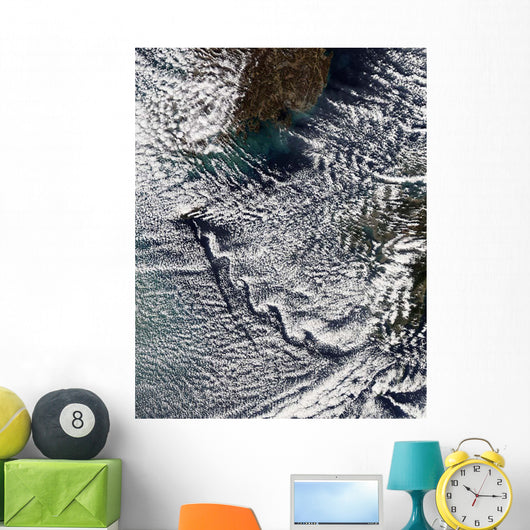 Cloud Vortices off Cheju Wall Decal