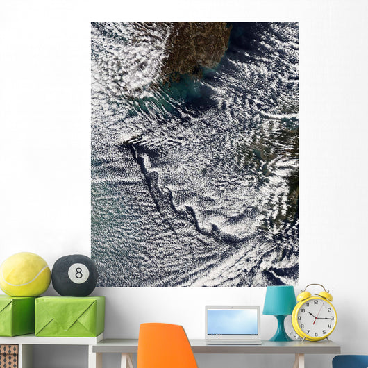Cloud Vortices off Cheju Wall Decal