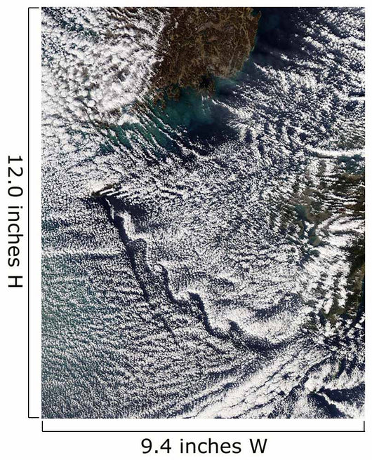 Cloud Vortices off Cheju Wall Decal