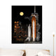 Nearly Full Moon Sets Wall Decal