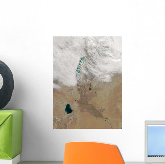Distinctive Lines Clouds Stretch Wall Decal