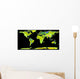 Digital Elevation Model Continents Wall Decal