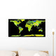 Digital Elevation Model Continents Wall Decal