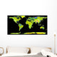 Digital Elevation Model Continents Wall Decal