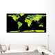 Digital Elevation Model Continents Wall Decal