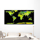 Digital Elevation Model Continents Wall Decal