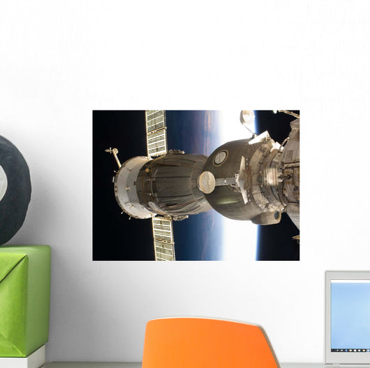 Soyuz Spacecraft Backdropped Earth Wall Decal