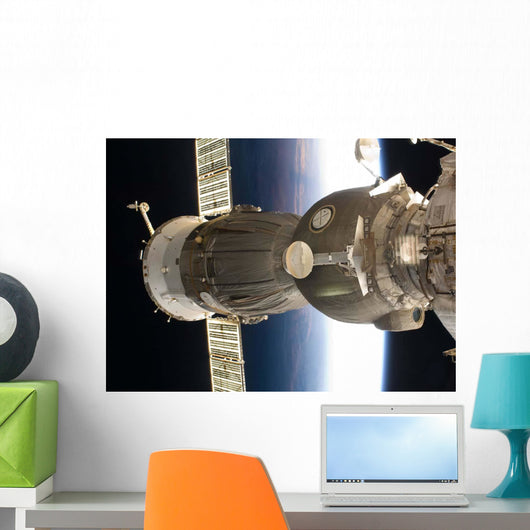 Soyuz Spacecraft Backdropped Earth Wall Decal
