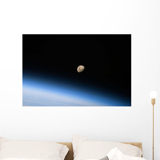 Gibbous Moon Visible above Wall Decal Design 2