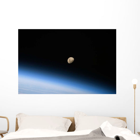 Gibbous Moon Visible above Wall Decal Design 2