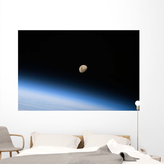 Gibbous Moon Visible above Wall Decal Design 2
