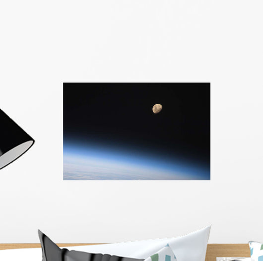 Gibbous Moon Visible above Wall Decal Design 1