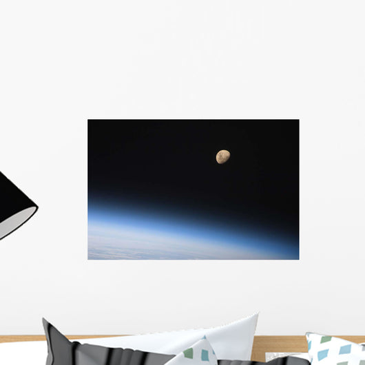 Gibbous Moon Visible above Wall Decal Design 1