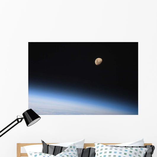 Gibbous Moon Visible above Wall Decal Design 1