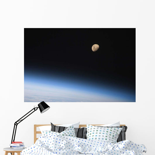 Gibbous Moon Visible above Wall Decal Design 1