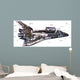 Illustration Orbiter Cutaway Space Wall Decal