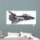 Illustration Orbiter Cutaway Space Wall Decal