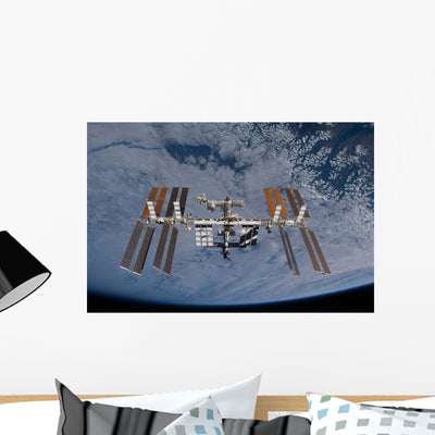 International Space Station Set Wall Decal shown on a wall