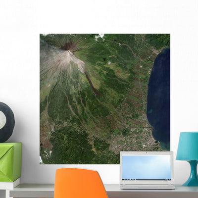 Natural-color Image Mayon Volcano Wall Decal shown on a wall