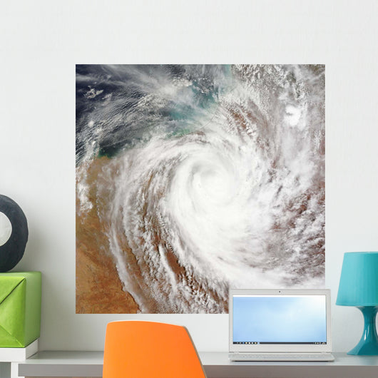 Cyclone Laurence Moves Far Wall Decal