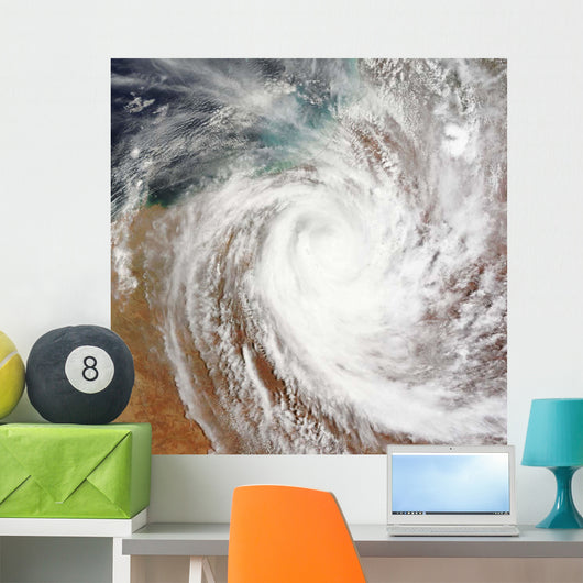 Cyclone Laurence Moves Far Wall Decal