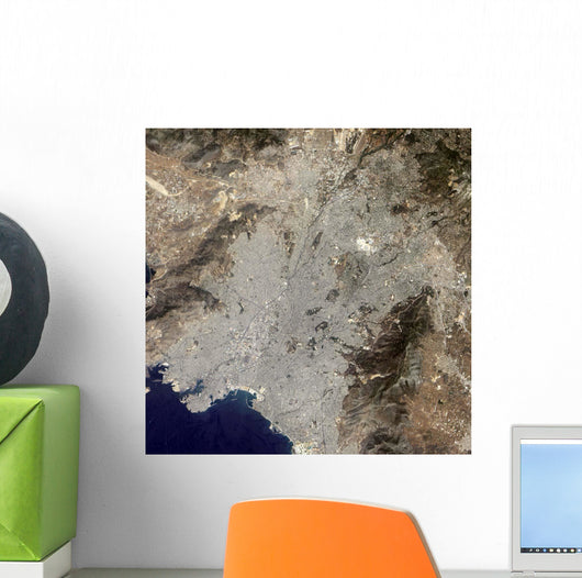 True-color Satellite Central Athens Wall Decal