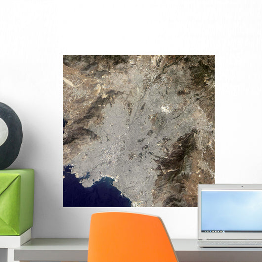 True-color Satellite Central Athens Wall Decal
