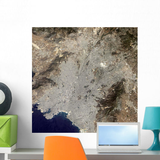 True-color Satellite Central Athens Wall Decal