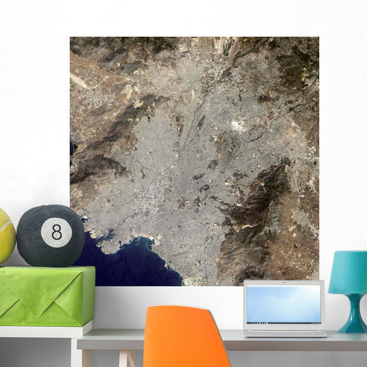 True-color Satellite Central Athens Wall Decal