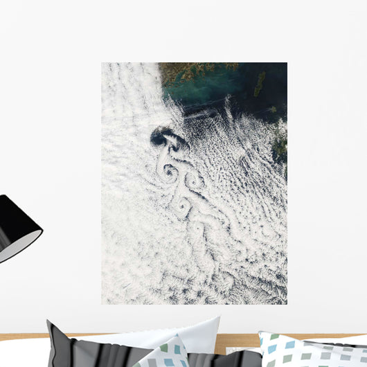 Von Karmann Cloud Vortices Wall Decal
