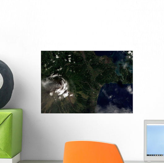 Satellite Mayon Volcano Emitting Wall Decal