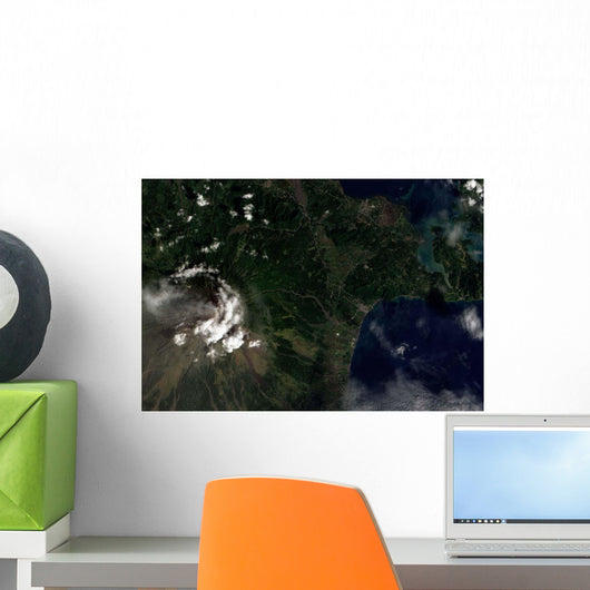 Satellite Mayon Volcano Emitting Wall Decal