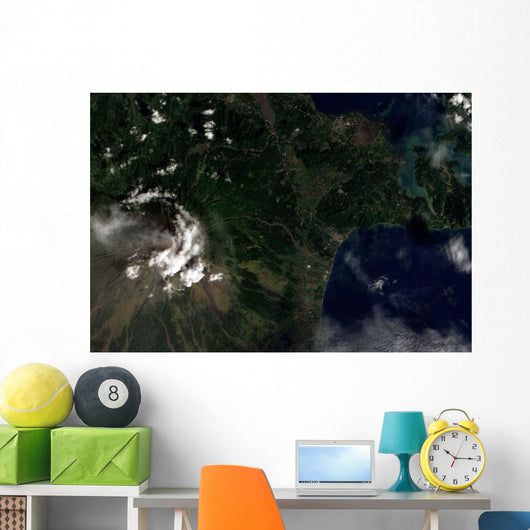 Satellite Mayon Volcano Emitting Wall Decal