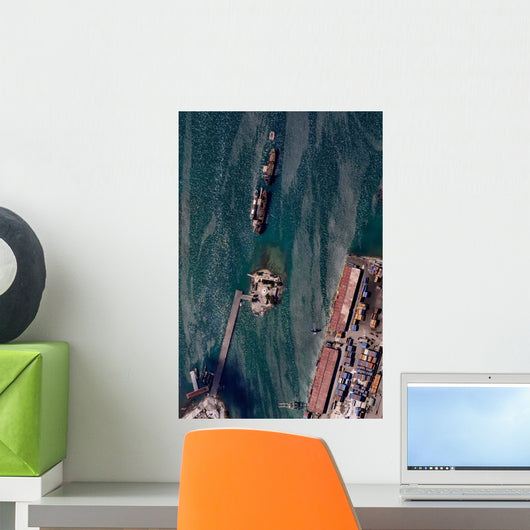 Aerial Port-au-Prince Harbor Haiti Wall Decal Design 2