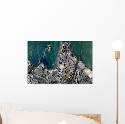 Aerial Port-au-Prince Harbor Haiti Wall Decal Design 1