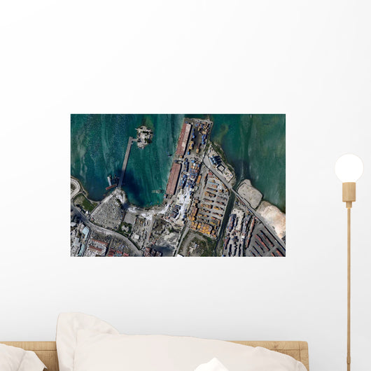 Aerial Port-au-Prince Harbor Haiti Wall Decal Design 1