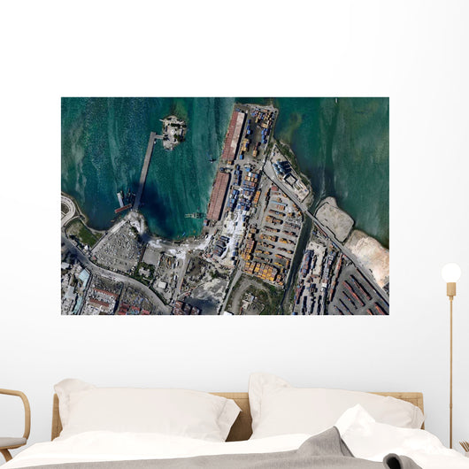 Aerial Port-au-Prince Harbor Haiti Wall Decal Design 1