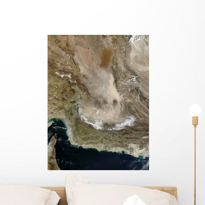 Dust Storm Iran Wall Decal shown on a wall