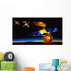 Illustration Satellites over Earth's Wall Decal