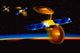 Illustration Satellites over Earth's Wall Decal