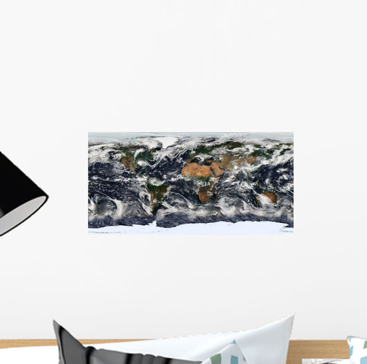 Detailed Satellite Earth Wall Decal