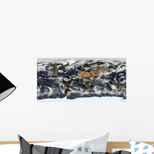 Detailed Satellite Earth Wall Decal