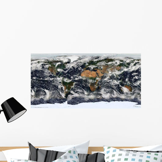 Detailed Satellite Earth Wall Decal