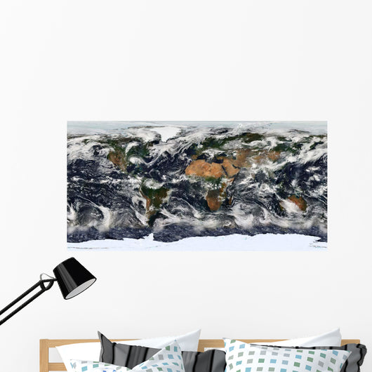 Detailed Satellite Earth Wall Decal