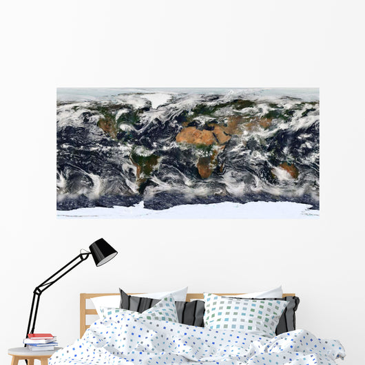 Detailed Satellite Earth Wall Decal