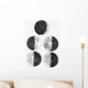 Galileo's Drawings Phases Moon Wall Decal Sticker Set Wall Decal