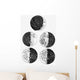 Galileo's Drawings Phases Moon Wall Decal Sticker Set Wall Decal