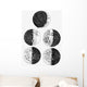 Galileo's Drawings Phases Moon Wall Decal Sticker Set Wall Decal